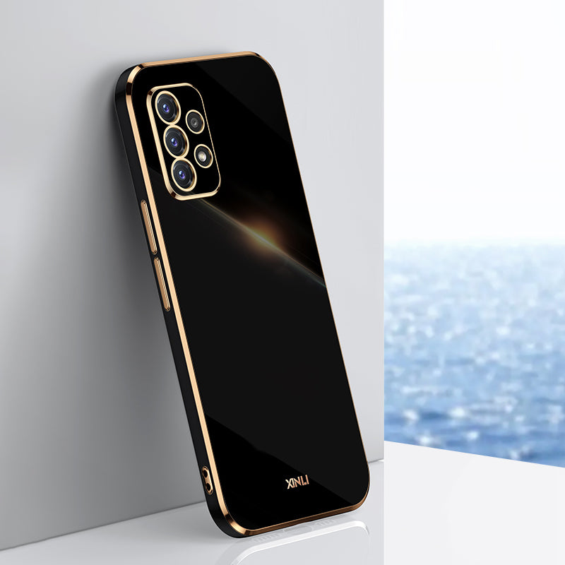 Pouzdro na telefon XINLI pro Samsung Galaxy A32 4G (verze EU) Galvanické pokovování TPU zadní kryt mobilního telefonu odolný proti nárazu Pouzdro na telefon XINLI pro Samsung Galaxy A32 4G (verze EU) Galvanické pokovování TPU zadní kryt mobilního telefonu odolný proti nárazu